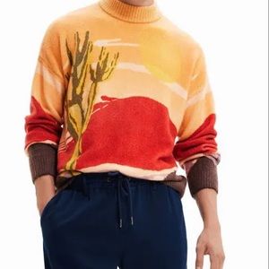 NWT Desigual Cactus Southwestern Sweater XL
